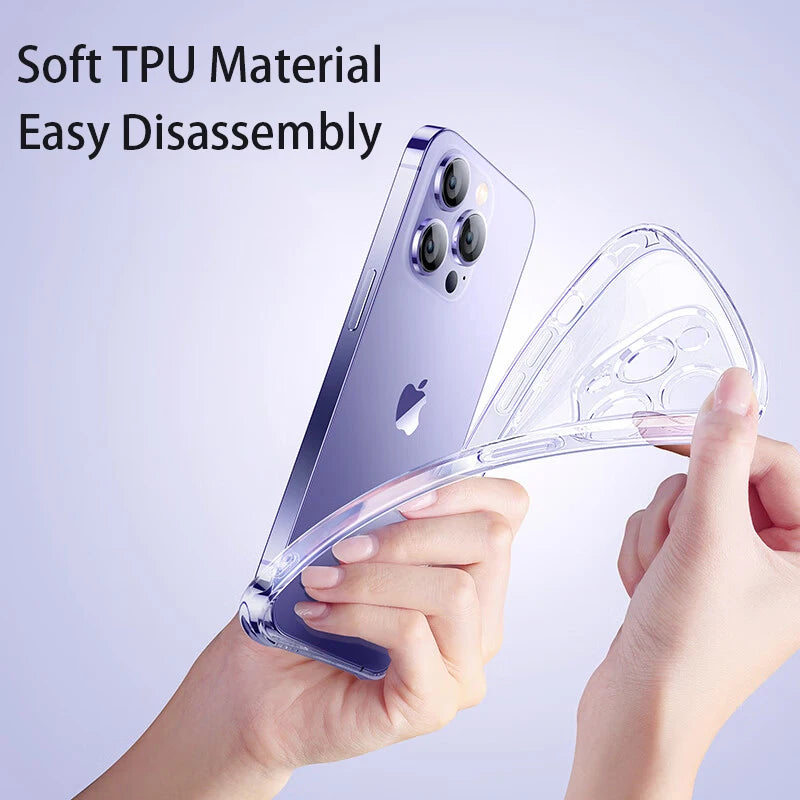 Clear Phone Case For iPhone 14 11 12 13 15 Pro Max Silicone Soft For iPhone XS Max XR X 8 7 6 Plus Transparent Back Cover Case