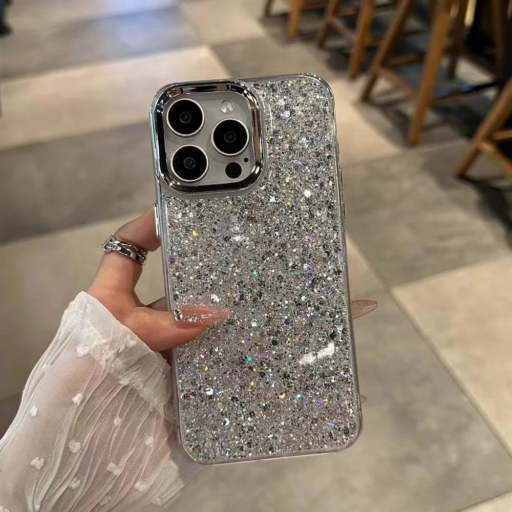 Luxury Bling Glitter Shockproof Phone Case For iPhone 17 Air 16 15 14 13 12 11 Pro Max Plus Soft Bumper Protection Cover