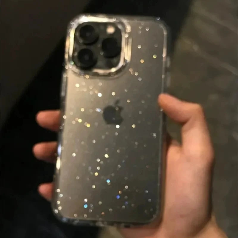 Luxury Bling Glitter Clear Phone Case For iPhone 17 16 15 14 13 12 11 Pro Max X XR XS 7 8 Plus Shockproof Transparent Soft Cover