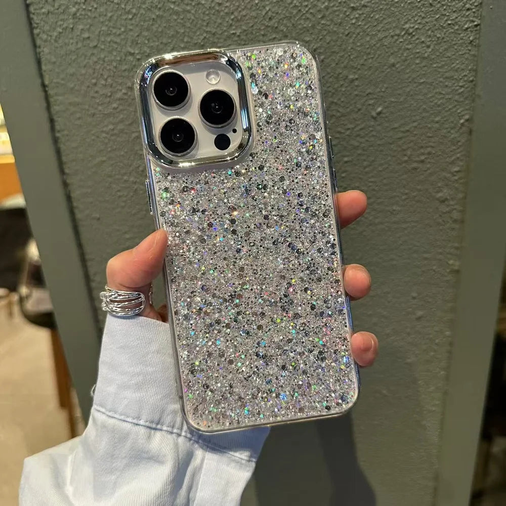 Luxury Bling Glitter Shockproof Phone Case For iPhone 17 Air 16 15 14 13 12 11 Pro Max Plus Soft Bumper Protection Cover
