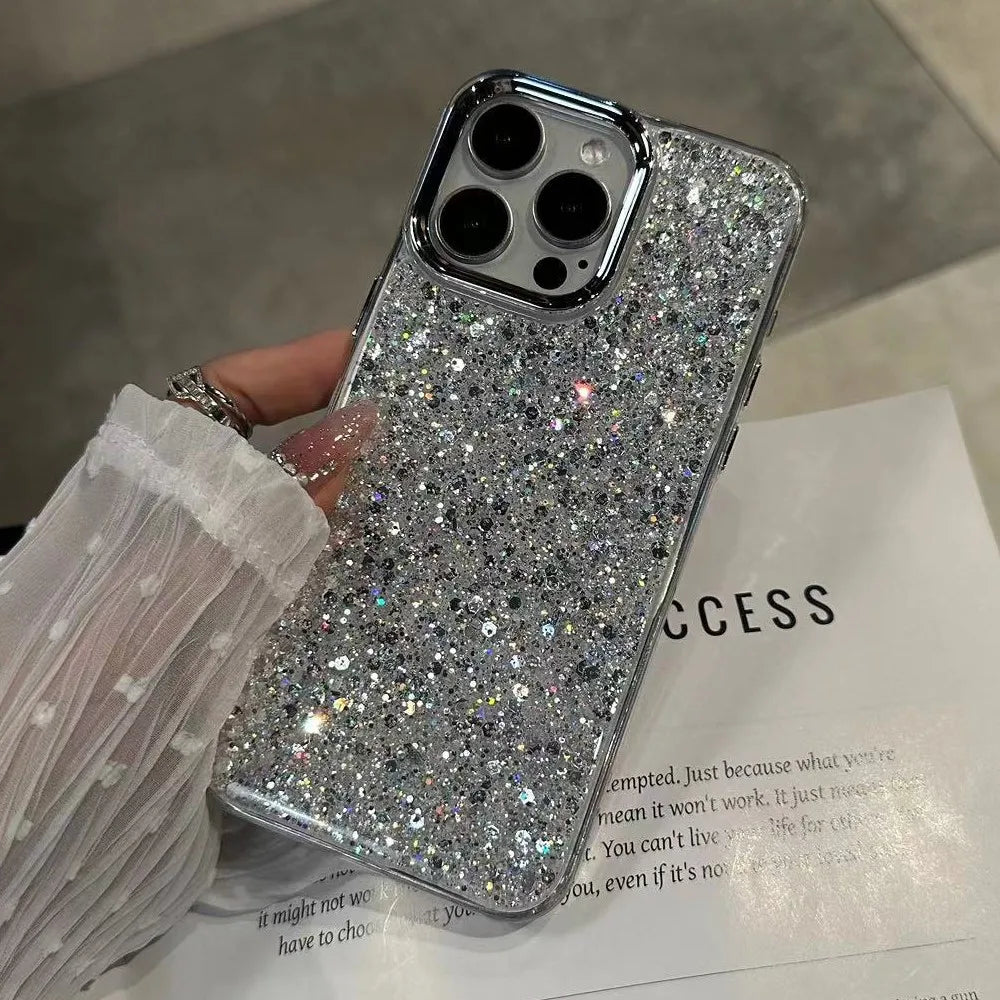 Luxury Bling Glitter Shockproof Phone Case For iPhone 17 Air 16 15 14 13 12 11 Pro Max Plus Soft Bumper Protection Cover