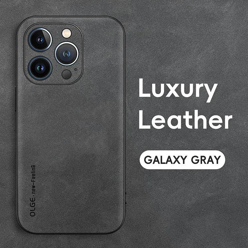 Luxury sheepskin Case For iPhone 16 15 14 13 12 11 Pro Max Plus X XS XR Matte Leather Phone Cover